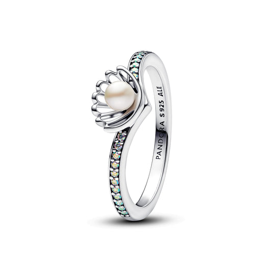 Disney Princess Ariel Shell Treated Freshwater Cultured Pearl Ring Popular Style Premium Collection