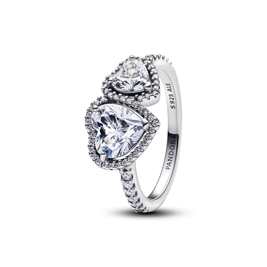 Sparkling Halo Hearts Ring Popular Style Premium Collection