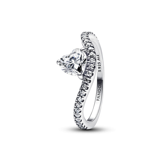 Wavy Pavé Heart Ring Popular Style Premium Collection