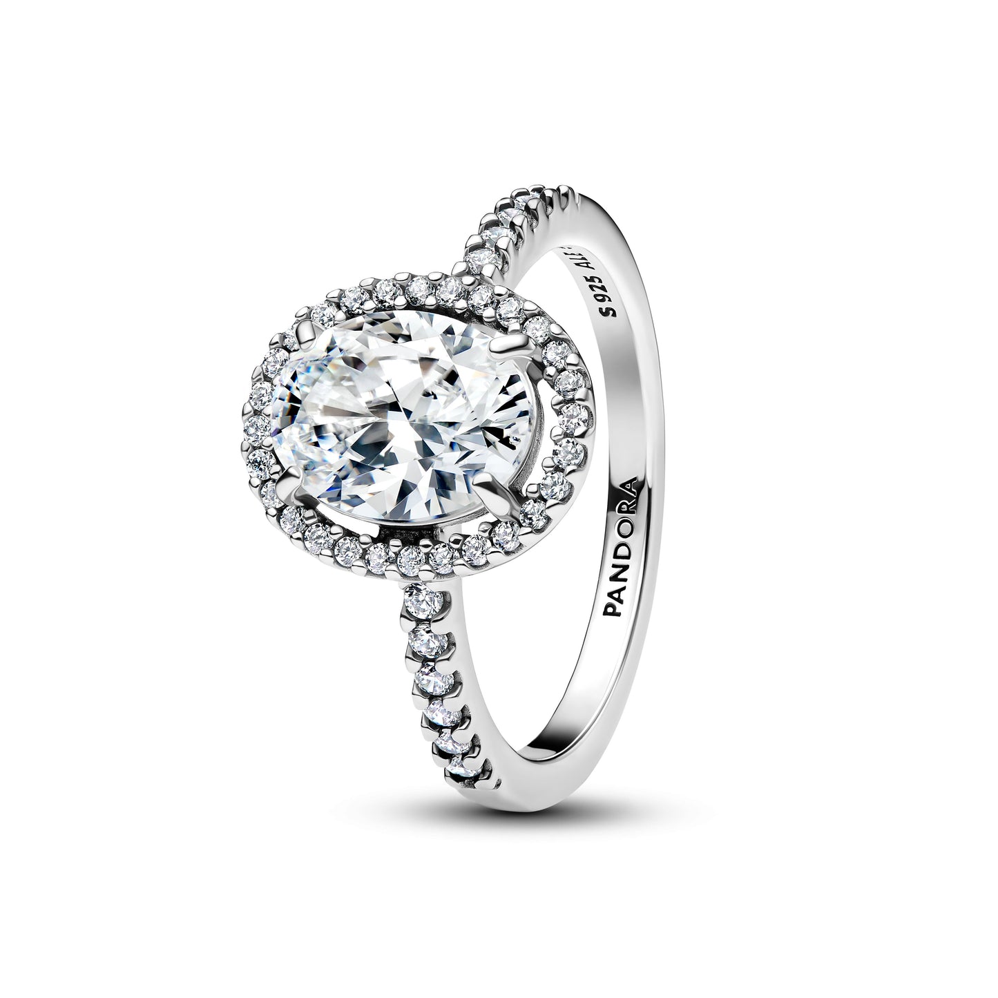 Oval Sparkling Halo Statement Ring Popular Style Premium Collection