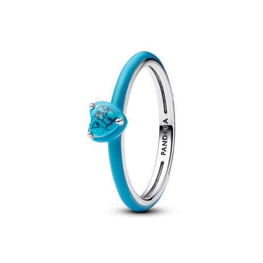 Turquoise-colored Heart Stone Ring Popular Style Premium Collection