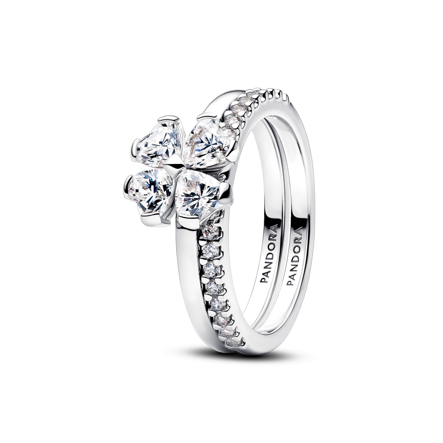 Sparkling Lucky Clover Splittable Ring Popular Style Premium Collection