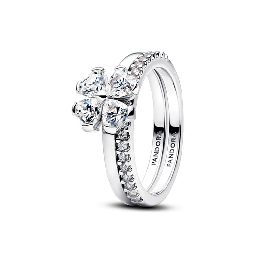 Sparkling Lucky Clover Splittable Ring Popular Style Premium Collection
