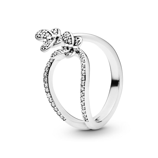 Sparkling Butterfly Open Ring Popular Style Premium Collection