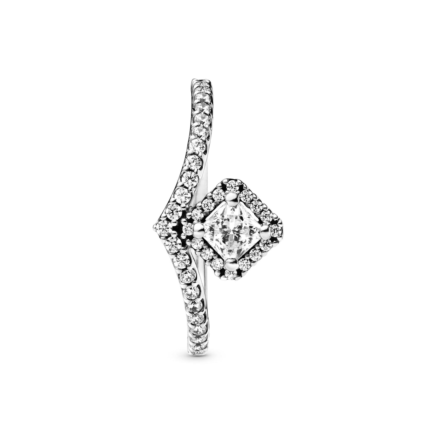 Square Sparkle Wishbone Ring Popular Style Premium Collection