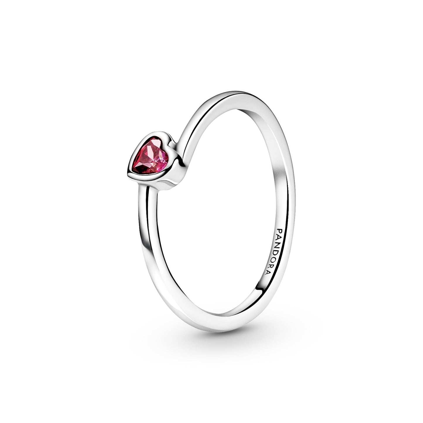 Red Tilted Heart Solitaire Ring Popular Style Premium Collection
