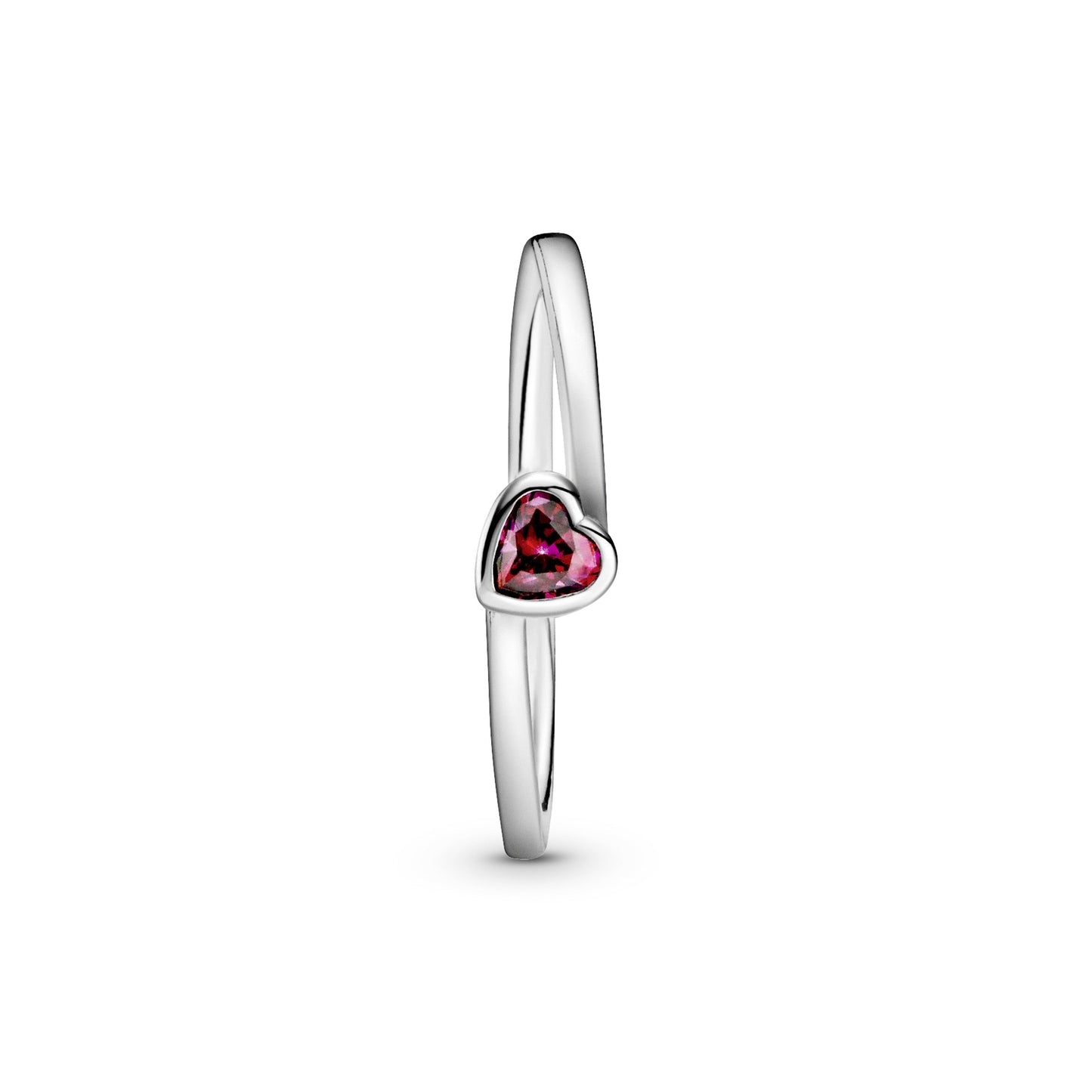 Red Tilted Heart Solitaire Ring Popular Style Premium Collection