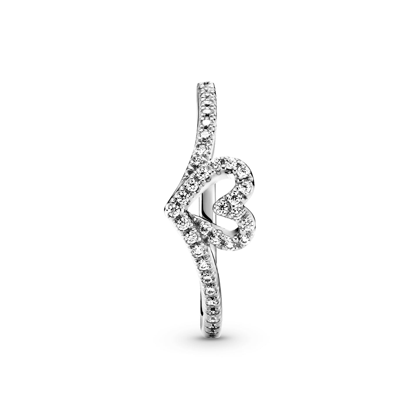 Sparkling Wishbone Heart Ring Popular Style Premium Collection