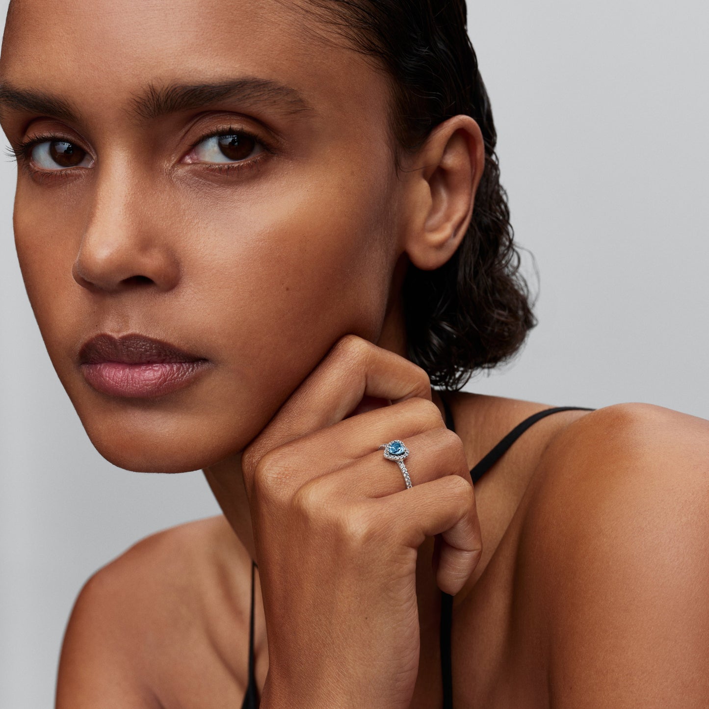 Elevated Light Blue Heart Ring Popular Style Premium Collection