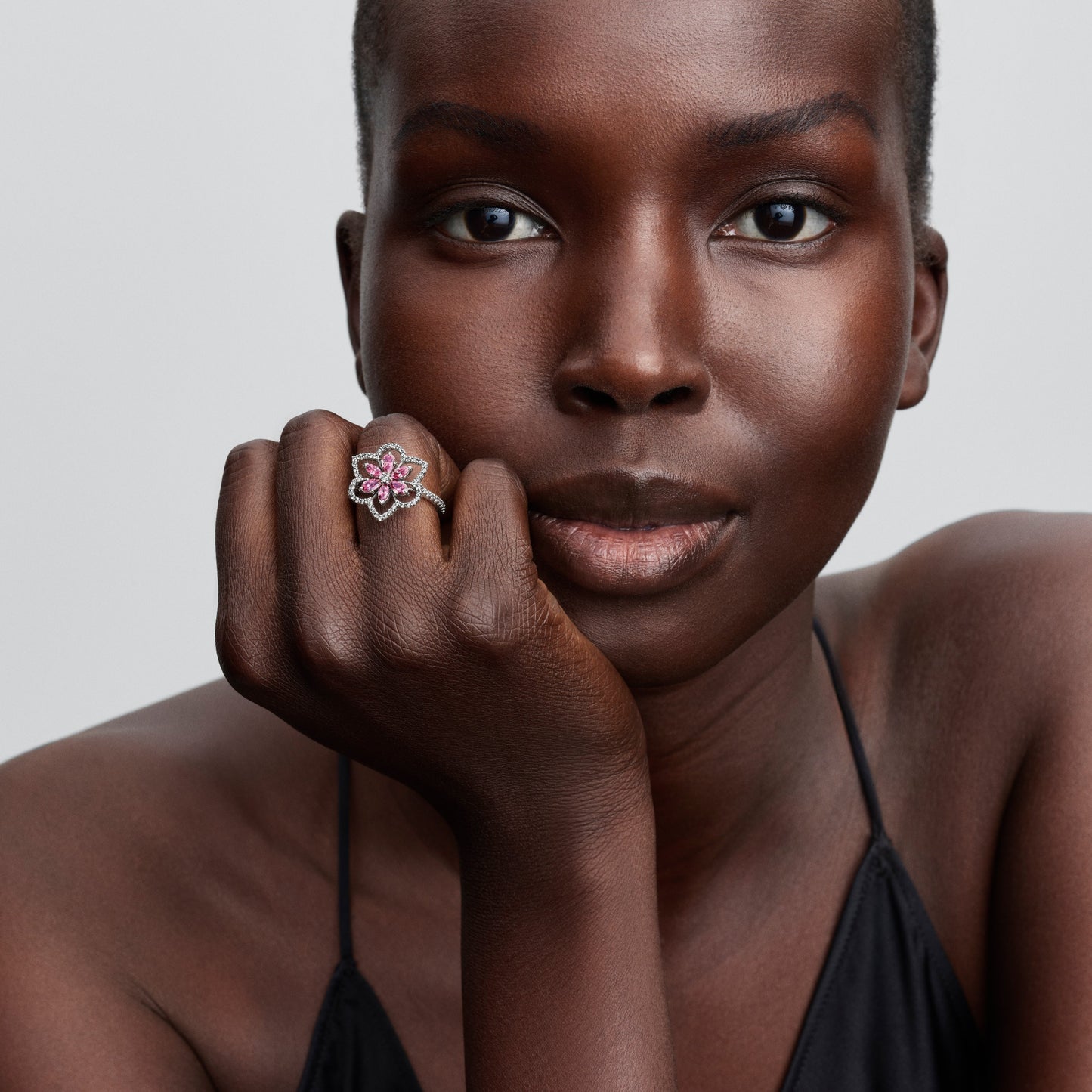 Double Flower Cocktail Ring Popular Style Premium Collection