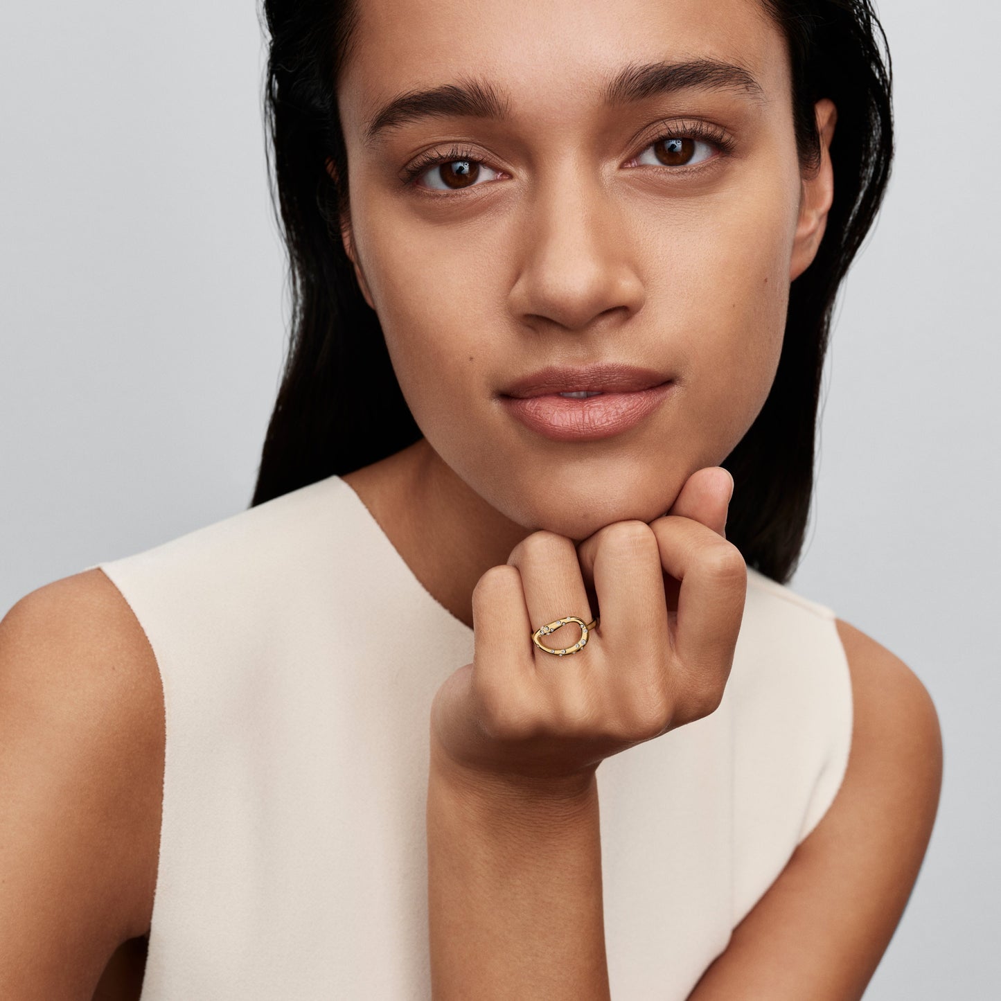 Organically Shaped Stone-Set Statement Ring Popular Style Premium Collection