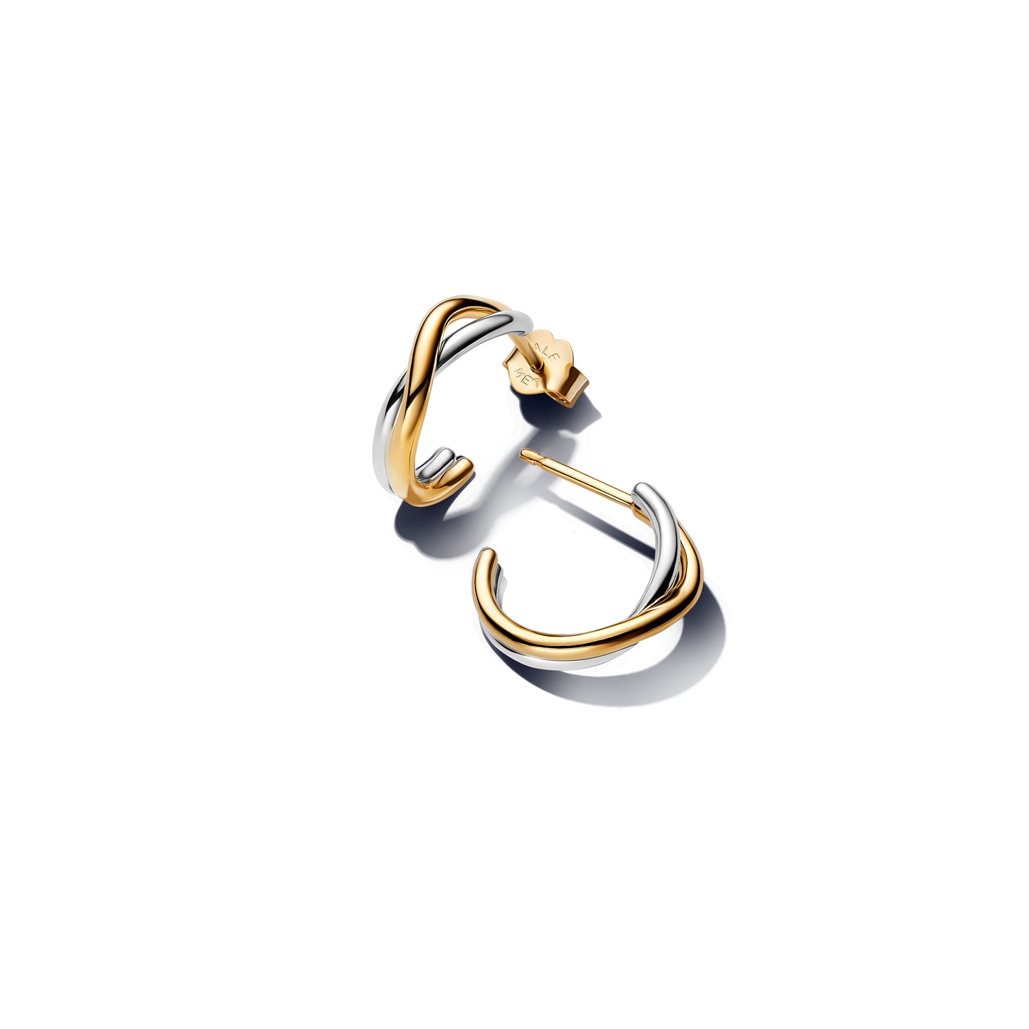 Organically Shaped Two-tone Open Hoop Earrings Popular Style Premium Collection