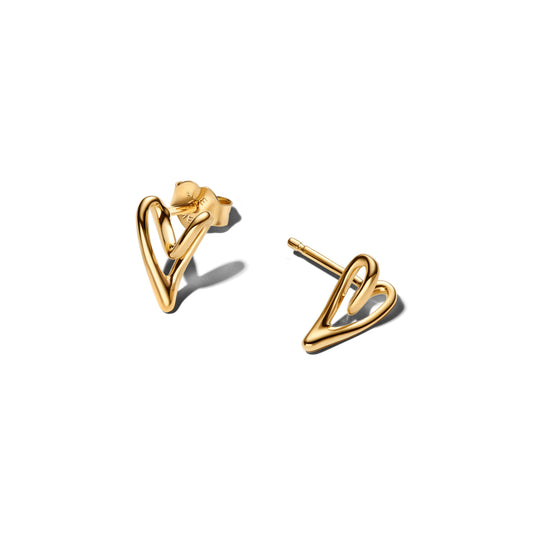 Organically Shaped Heart Stud Earrings Popular Style Premium Collection