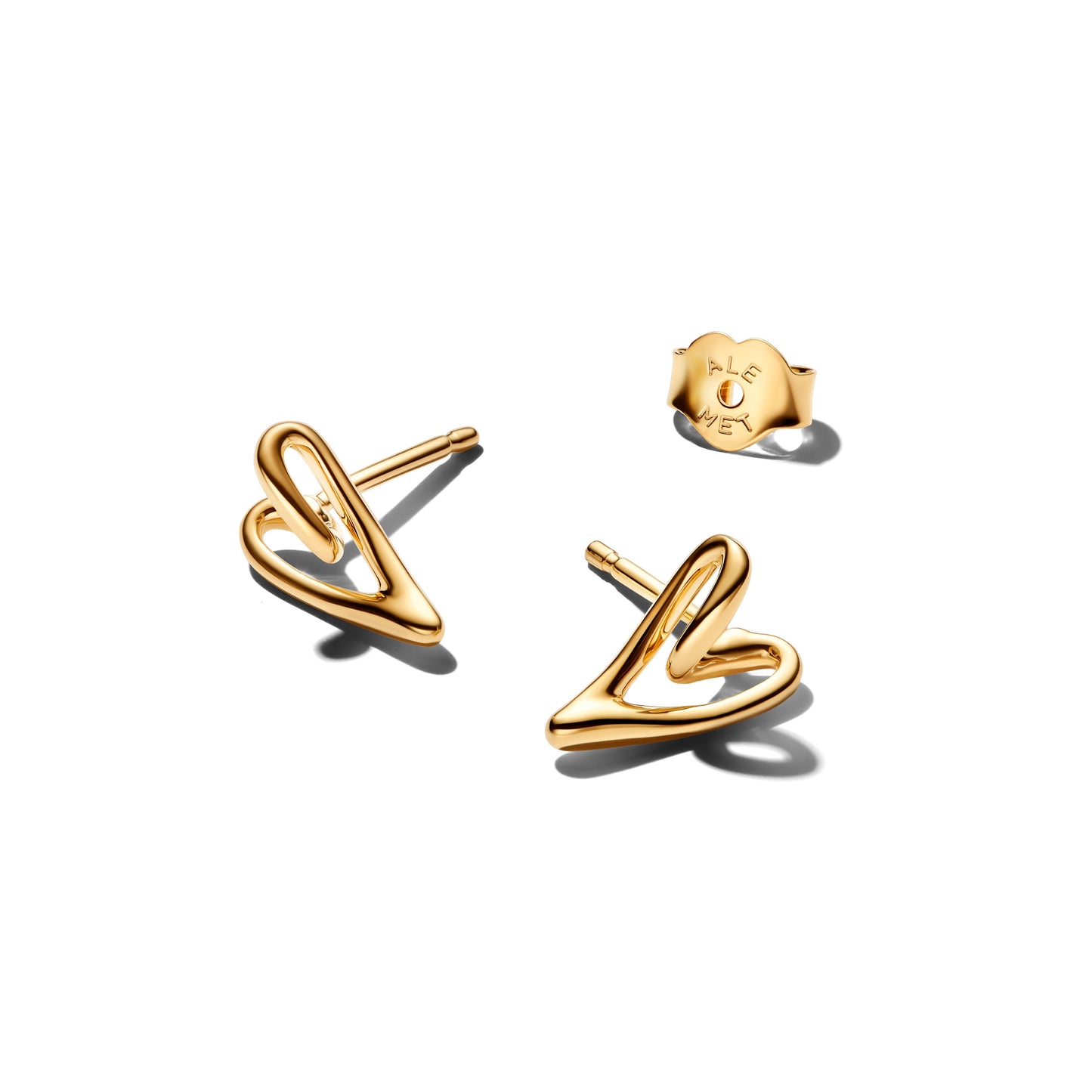 Organically Shaped Heart Stud Earrings Popular Style Premium Collection