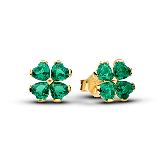 Green Lucky Clover Stud Earrings Popular Style Premium Collection