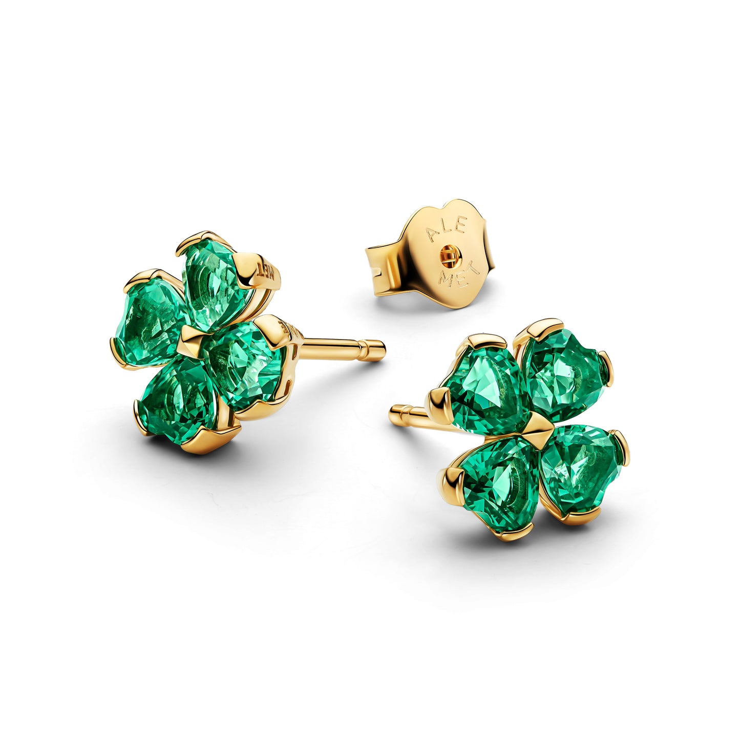 Green Lucky Clover Stud Earrings Popular Style Premium Collection