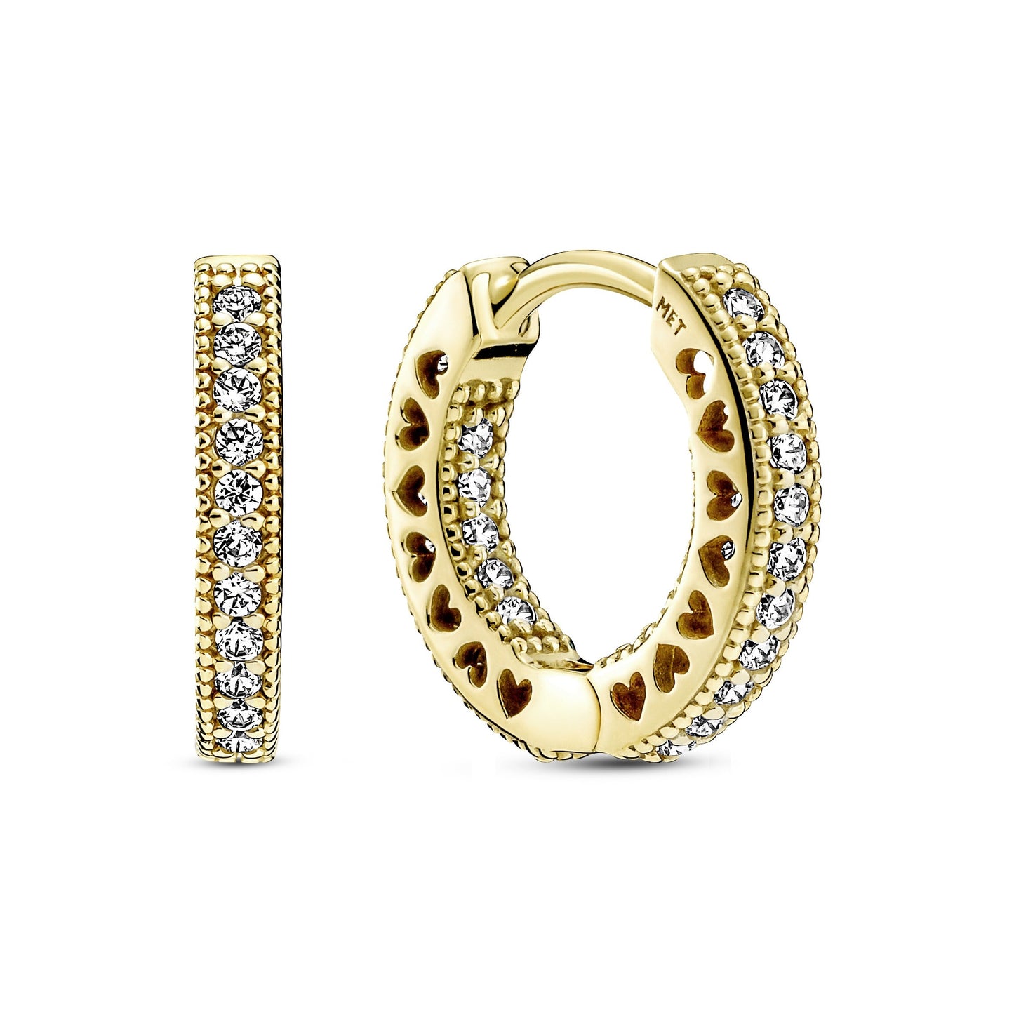 Pavé Heart Hoop Earrings Popular Style Premium Collection