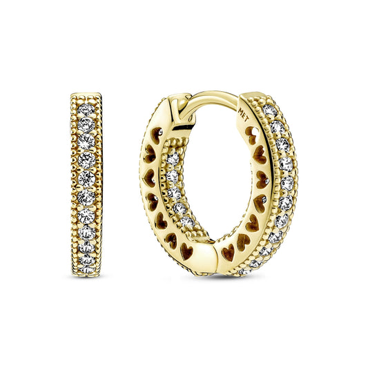 Pavé Heart Hoop Earrings Popular Style Premium Collection