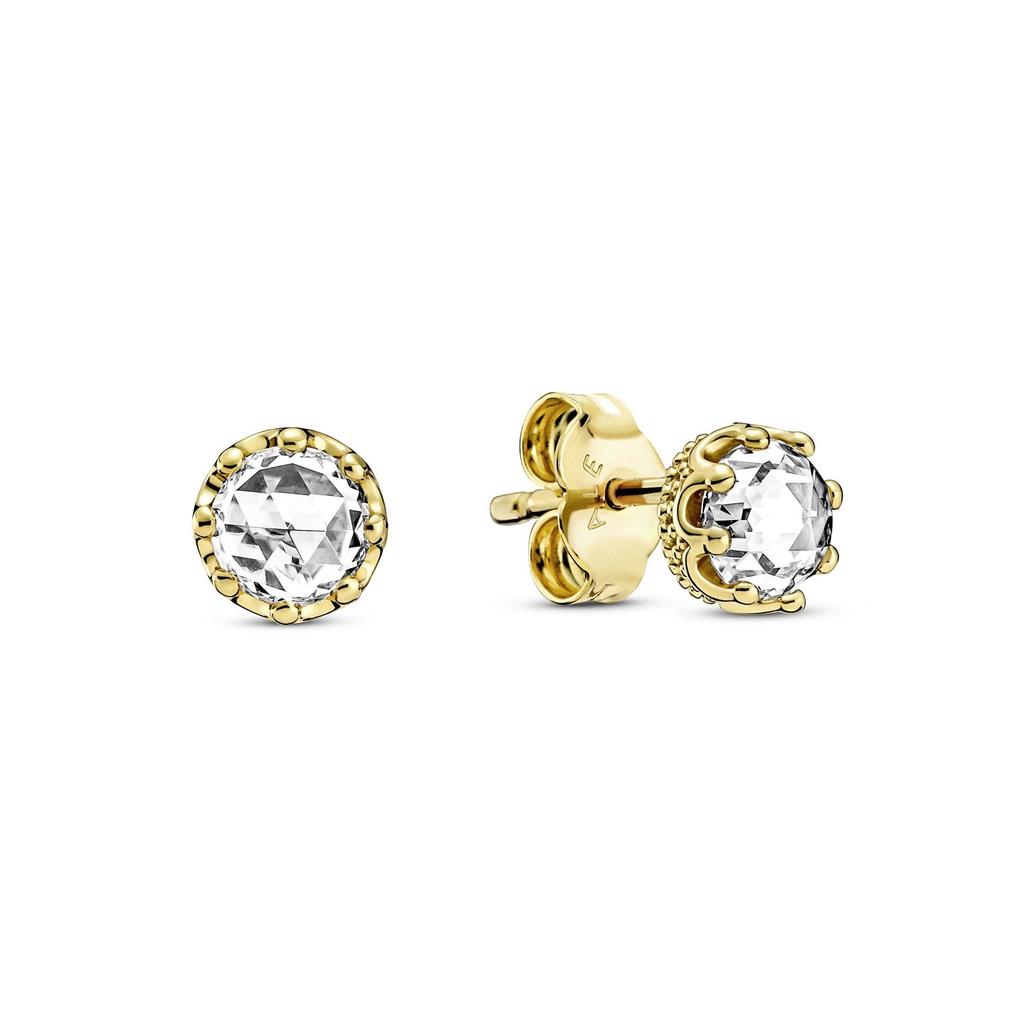 Clear Sparkling Crown Stud Earrings Popular Style Premium Collection