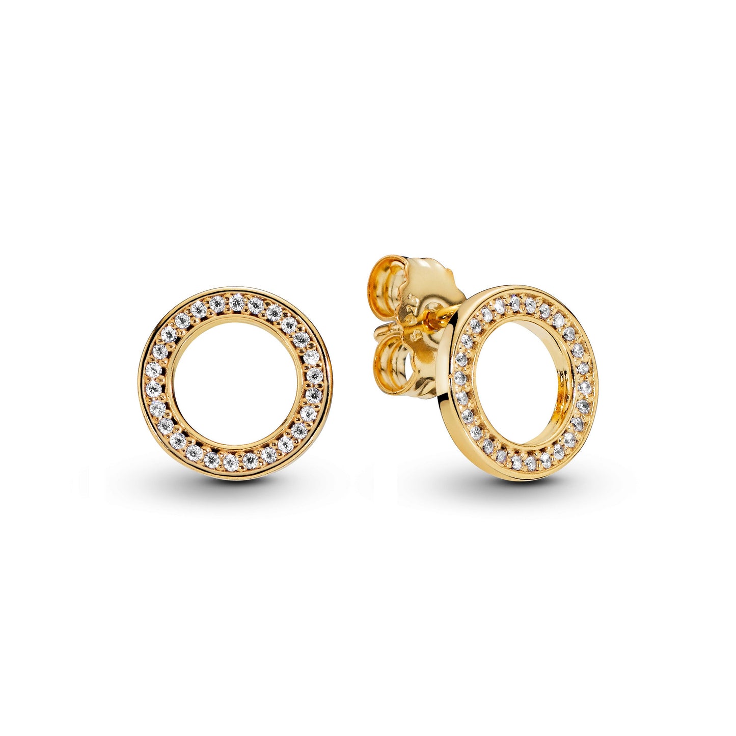 Sparkling Circle Stud Earrings Popular Style Premium Collection