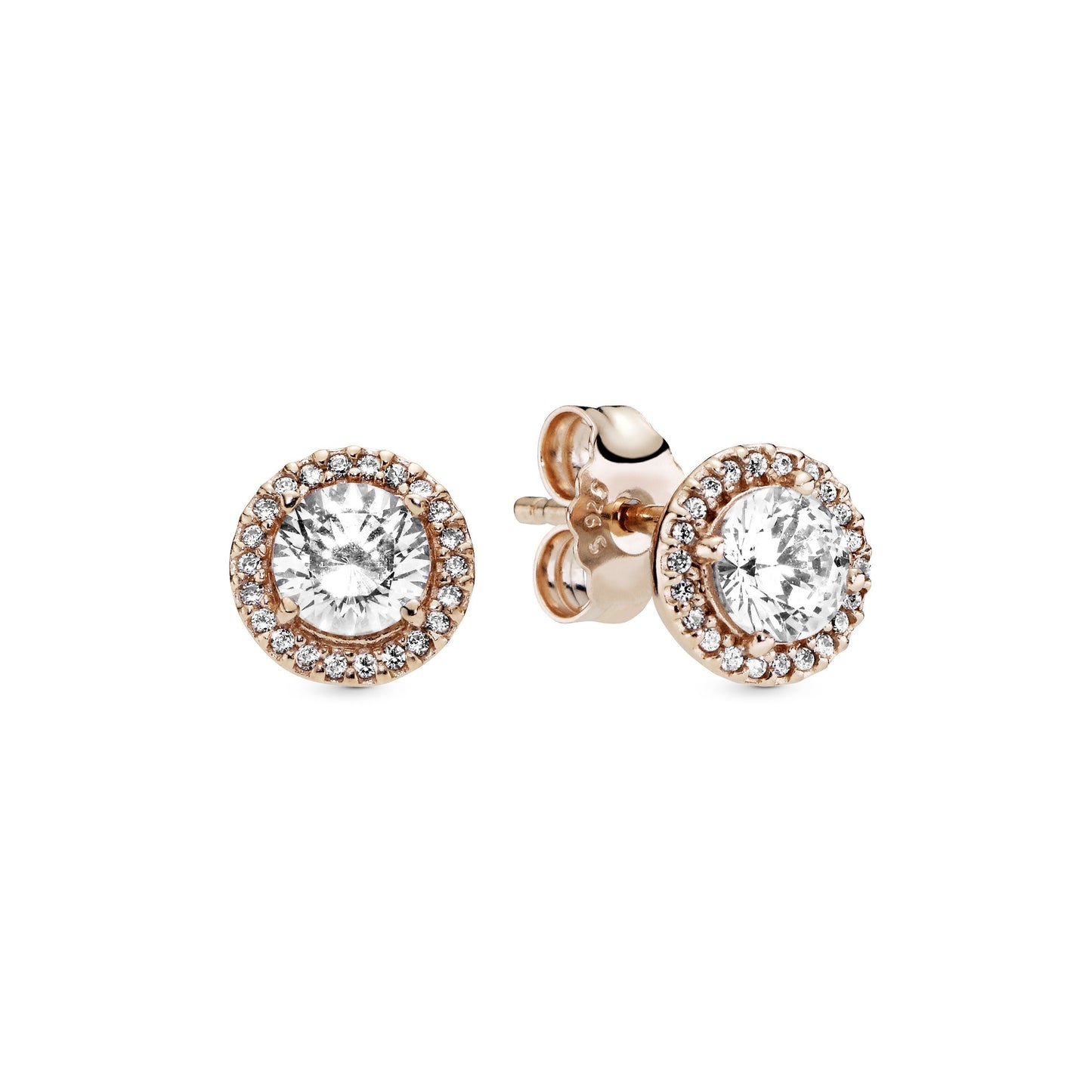 Round Sparkle Halo Stud Earrings Popular Style Premium Collection