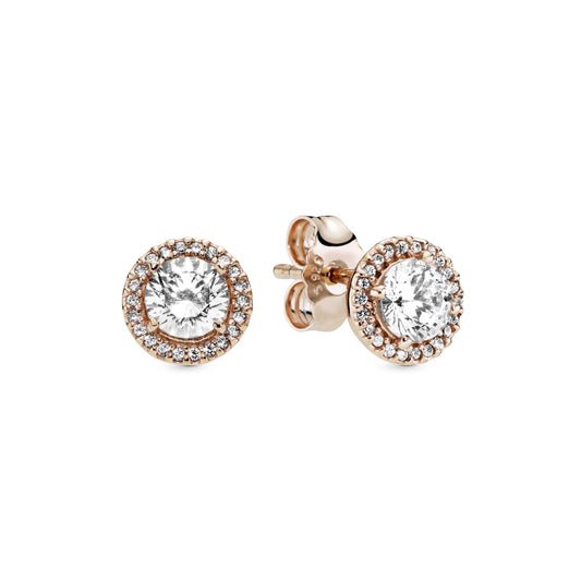 Round Sparkle Halo Stud Earrings Popular Style Premium Collection