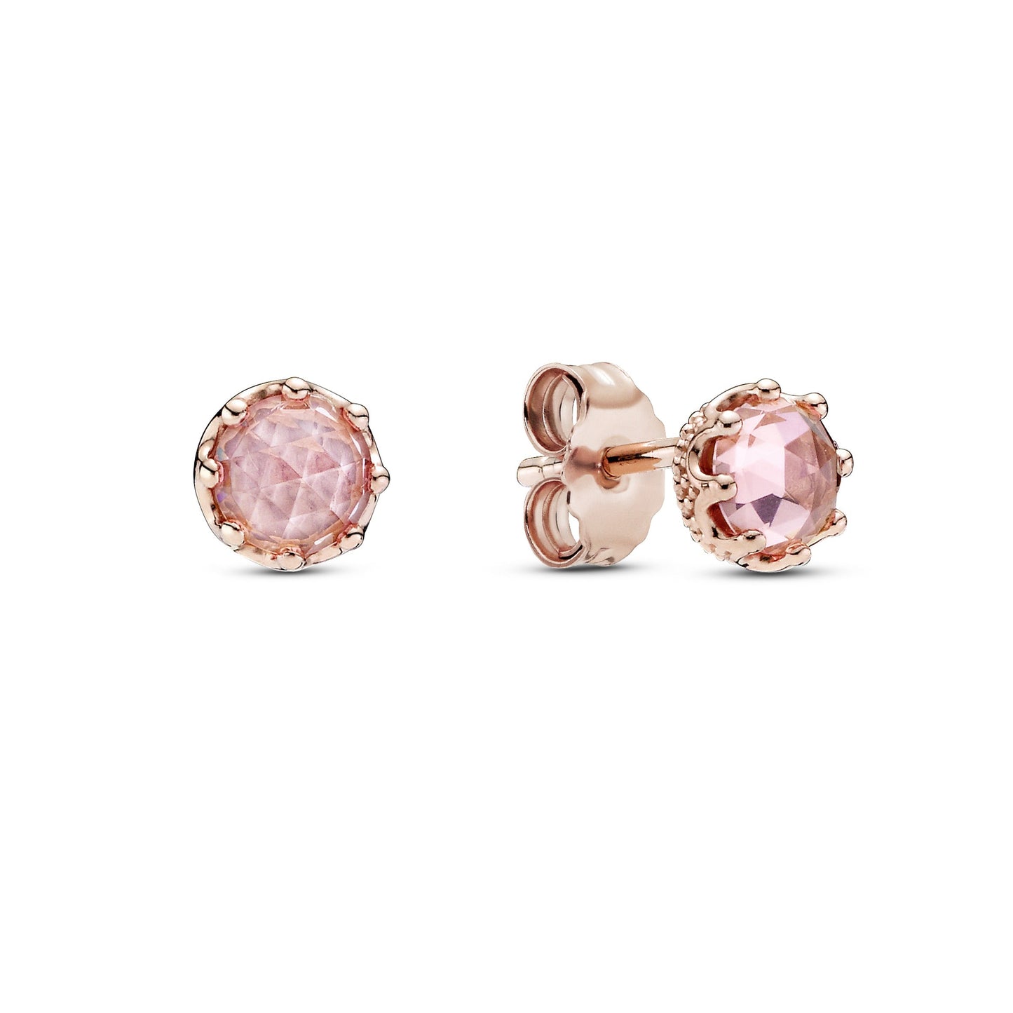 Pink Sparkling Crown Stud Earrings Popular Style Premium Collection