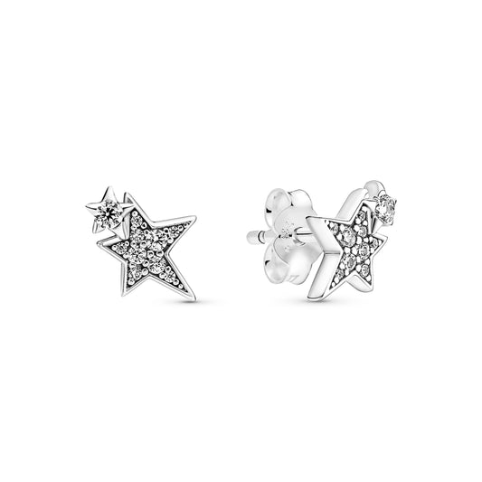 Sparkling Asymmetric Stars Stud Earrings Popular Style Premium Collection
