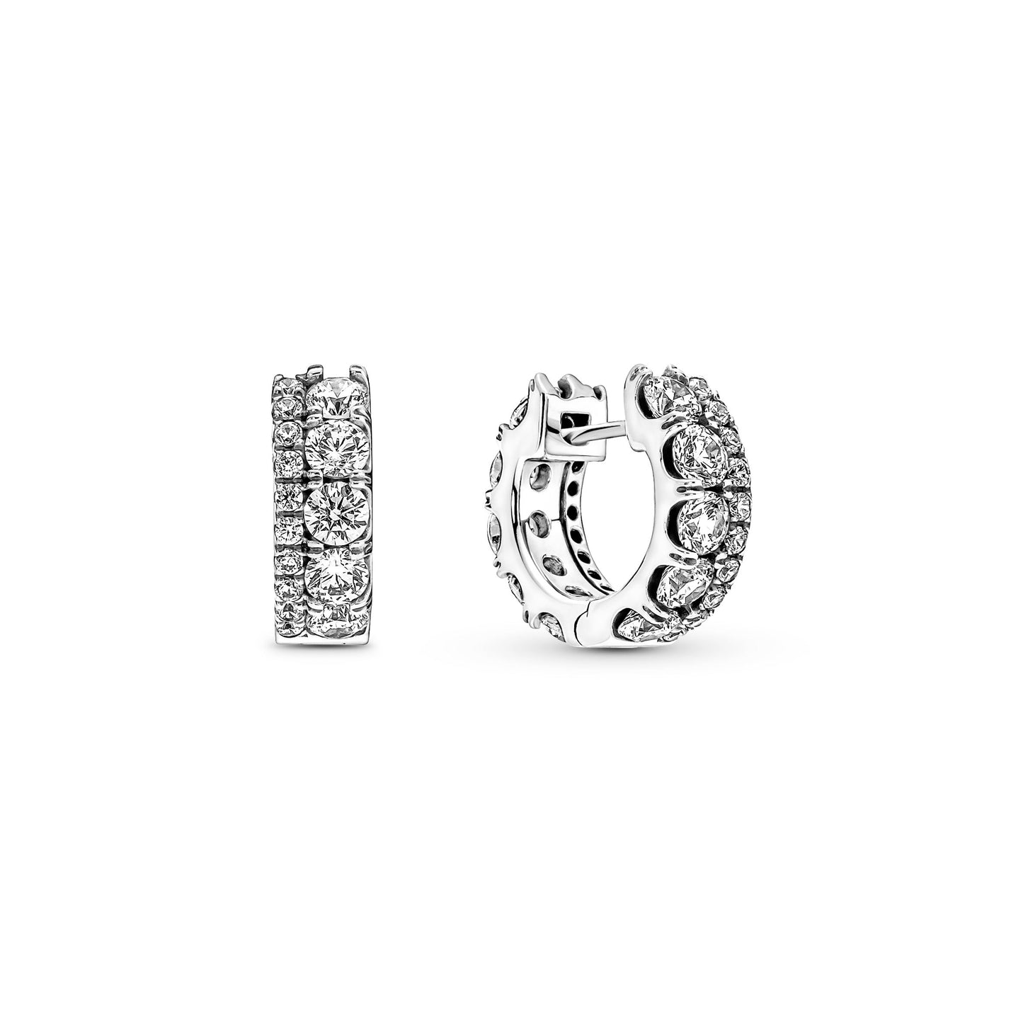 Double Band Pavé Hoop Earrings Popular Style Premium Collection