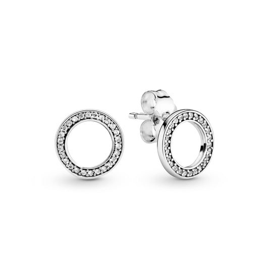 Sparkling Circle Stud Earrings Popular Style Premium Collection