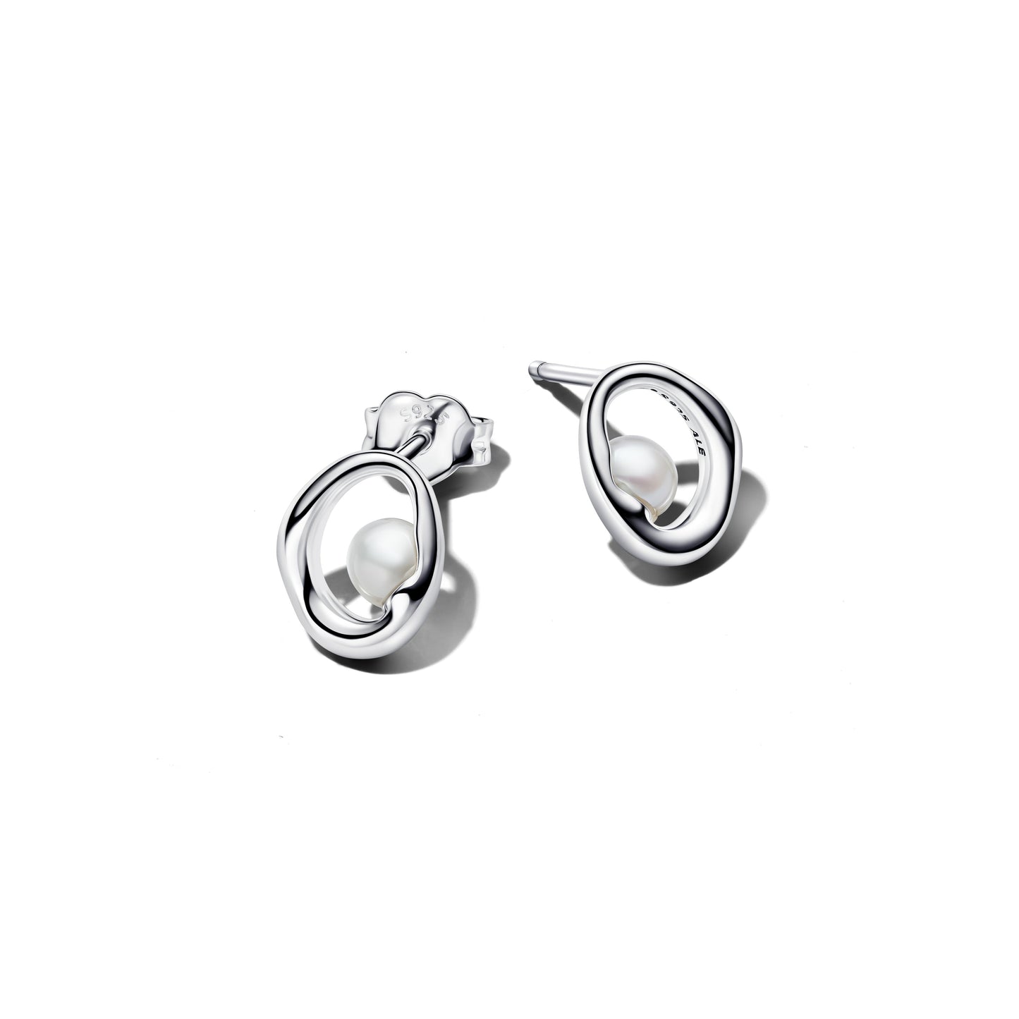 Organically Shaped Oval & Treated Freshwater Cultured Pearl Stud Earrings Popular Style Premium Collection