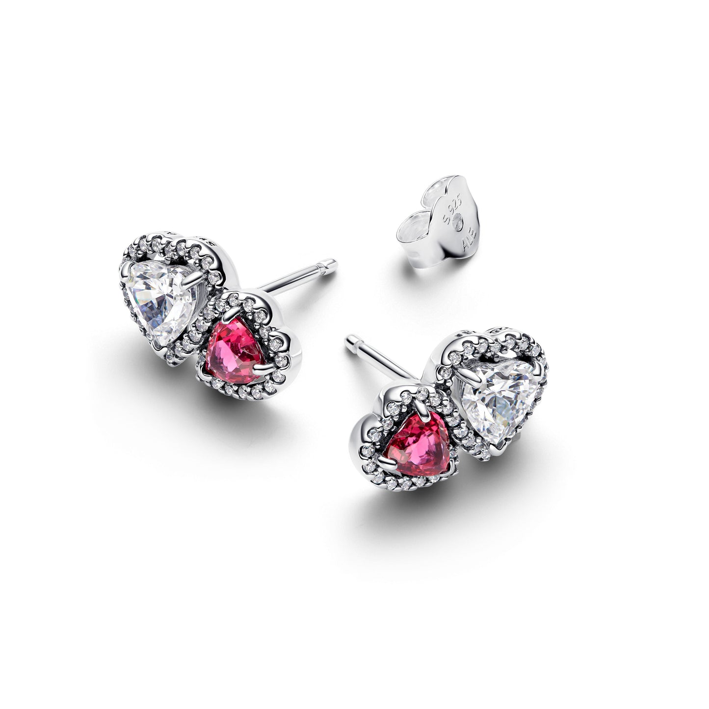 Halo Hearts Stud Earrings Popular Style Premium Collection