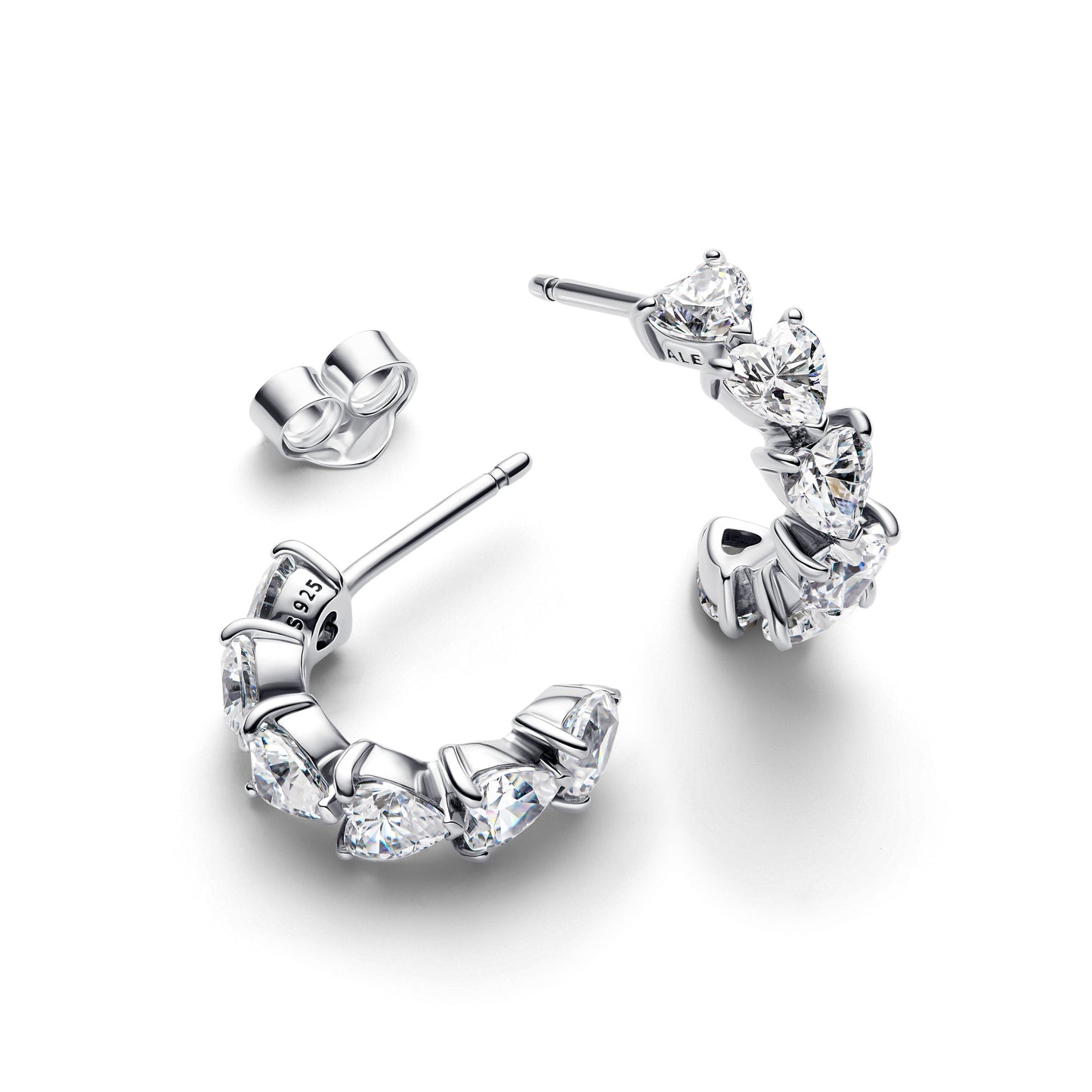Sparkling Hearts Open Hoop Earrings Popular Style Premium Collection