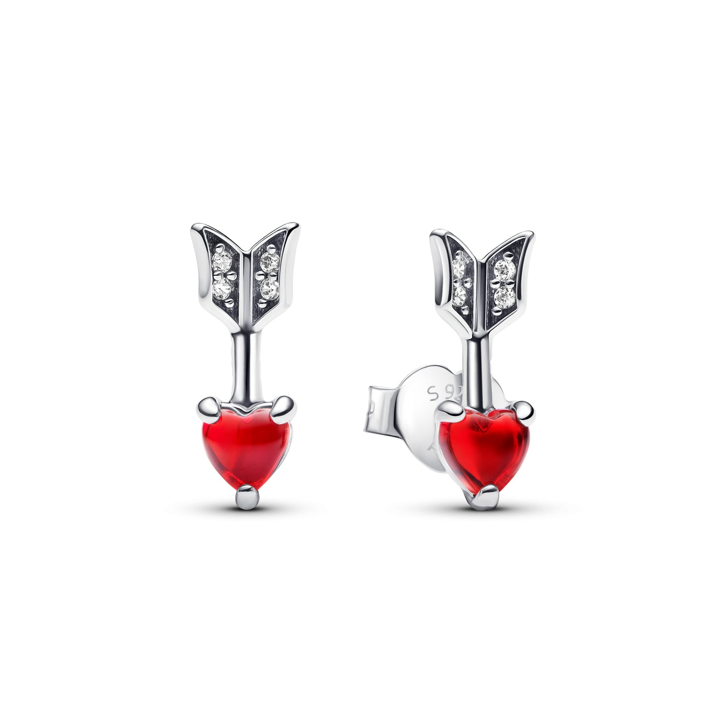Arrow & Murano Glass Heart Stud Earrings Popular Style Premium Collection
