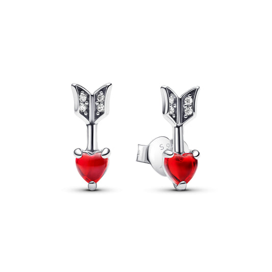 Arrow & Murano Glass Heart Stud Earrings Popular Style Premium Collection