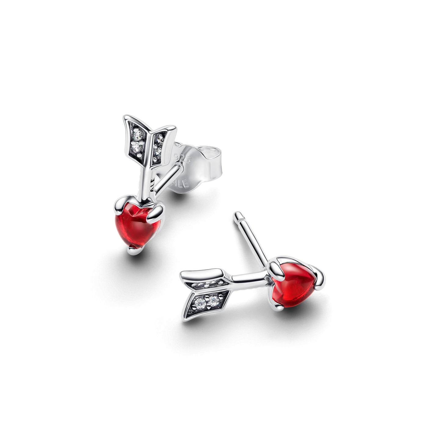 Arrow & Murano Glass Heart Stud Earrings Popular Style Premium Collection