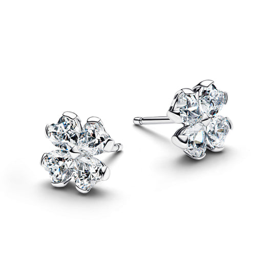 Sparkling Lucky Clover Stud Earrings Popular Style Premium Collection