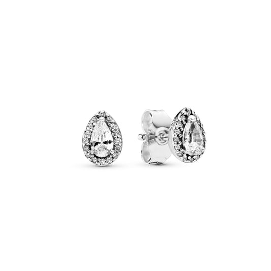 Sparkling Teardrop Halo Stud Earrings Popular Style Premium Collection