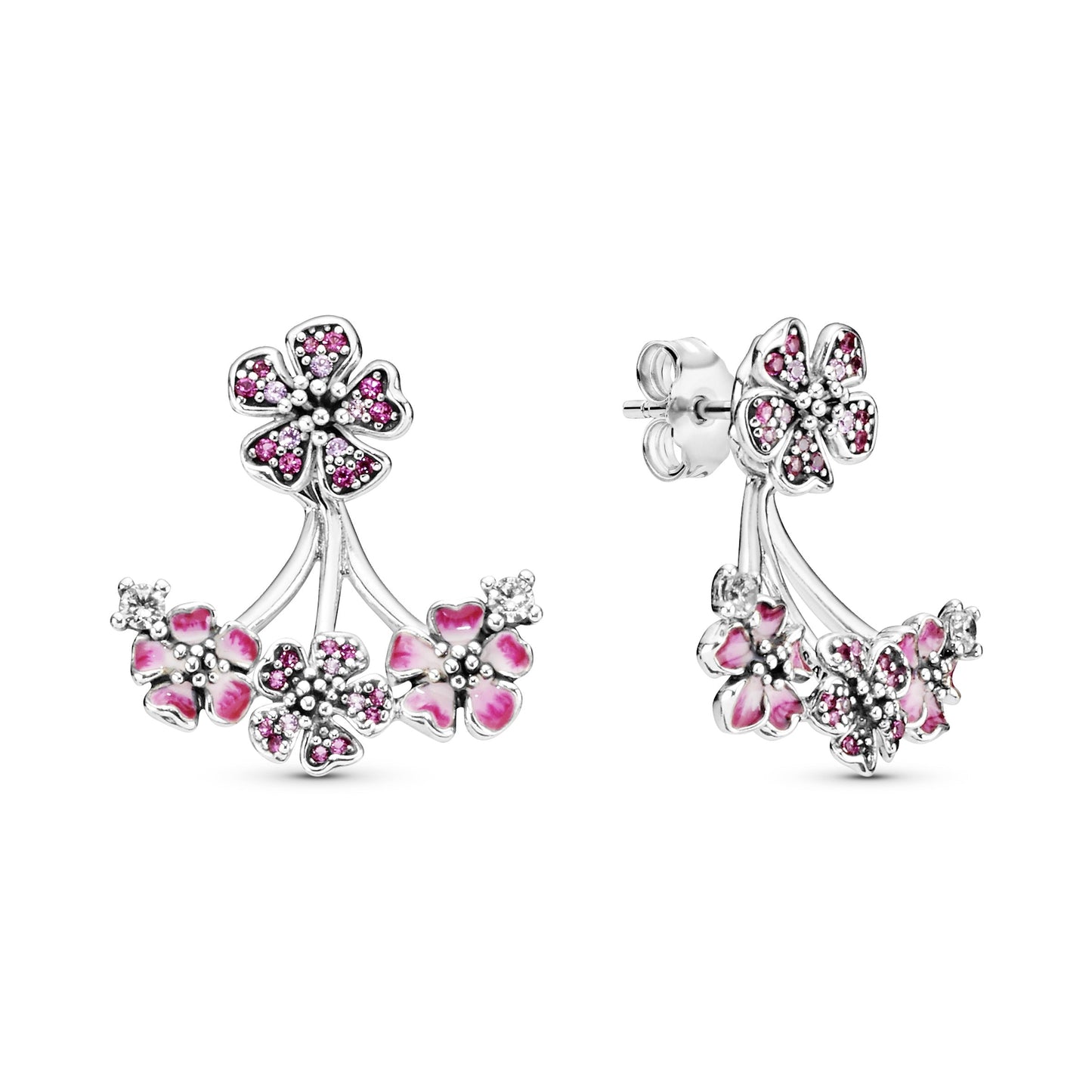 Pink Peach Blossom Flower Stud Earrings Popular Style Premium Collection