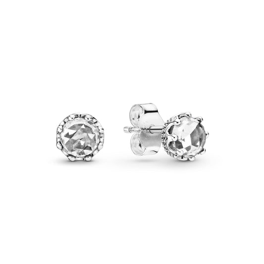Clear Sparkling Crown Stud Earrings Popular Style Premium Collection