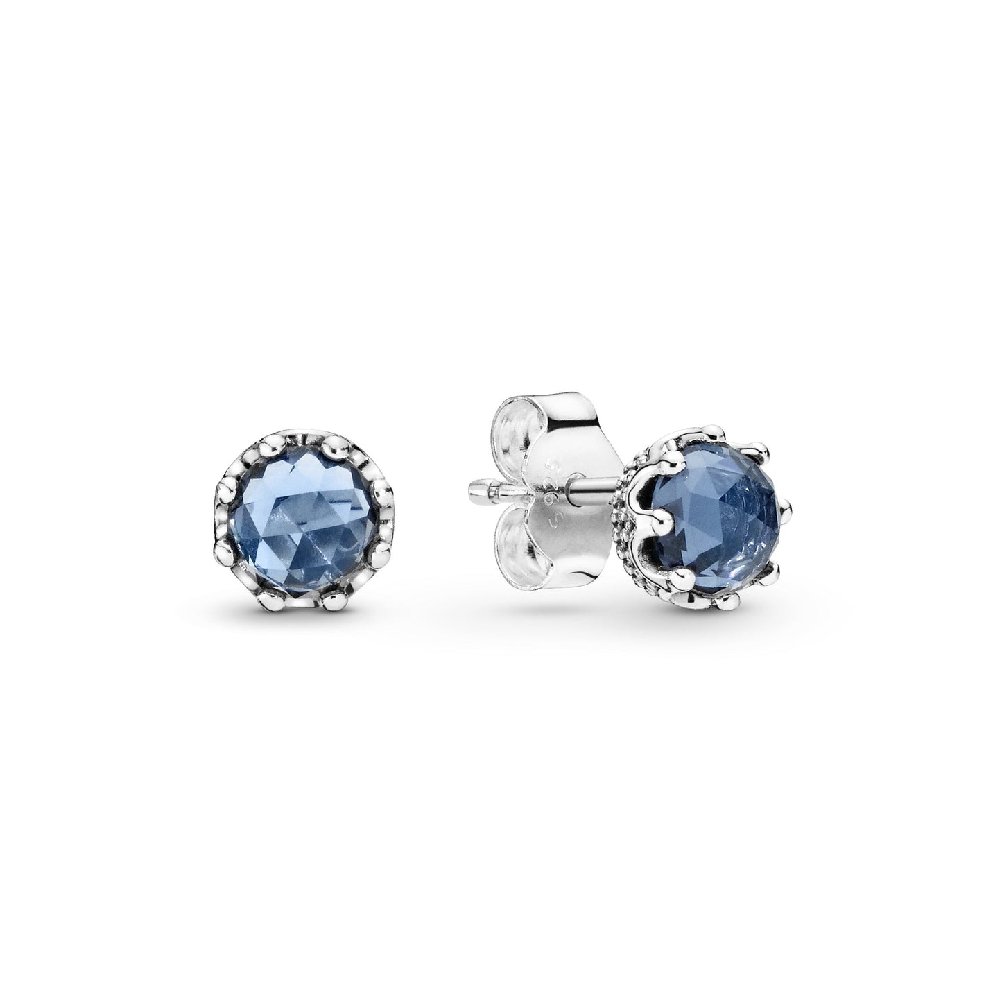 Blue Sparkling Crown Stud Earrings Popular Style Premium Collection