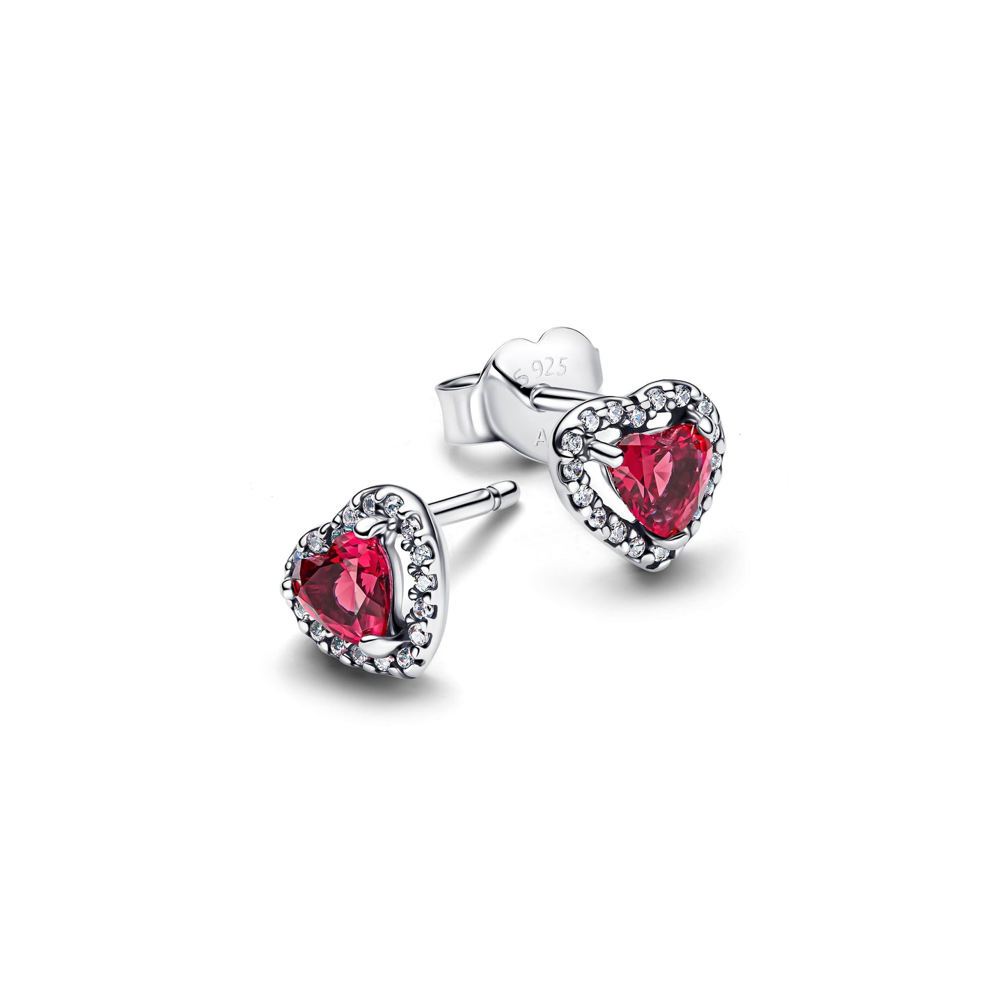 Elevated Red Heart Stud Earrings Popular Style Premium Collection