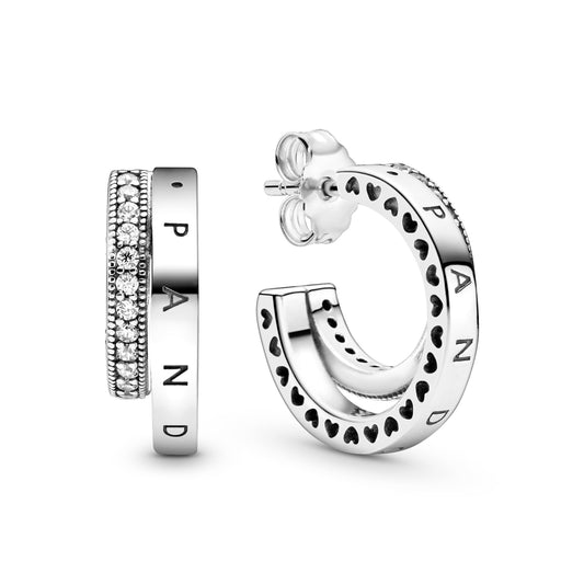 Pavé Double Hoop Earrings Popular Style Premium Collection
