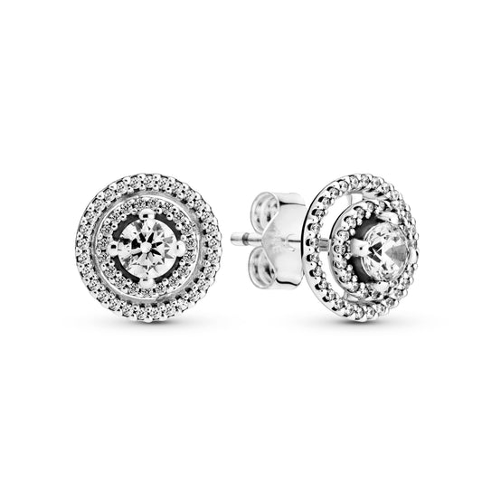 Sparkling Double Halo Stud Earrings Popular Style Premium Collection