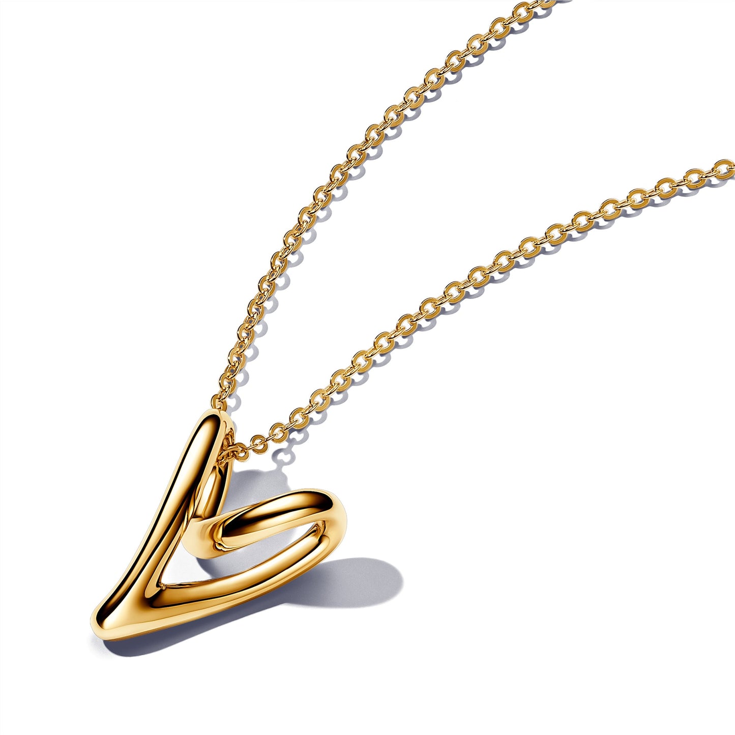 Organically Shaped Heart Pendant Necklace Premium Fashion Jewelry Gift Collection