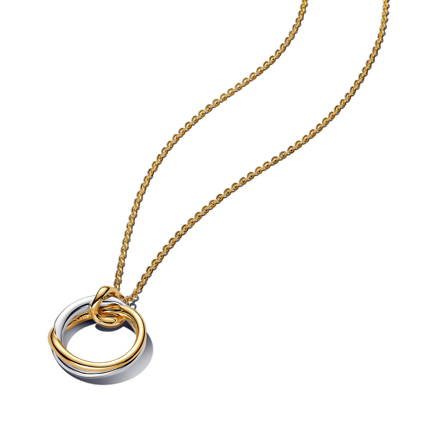Organically Shaped Two-Tone Pendant Necklace Premium Fashion Jewelry Gift Collection