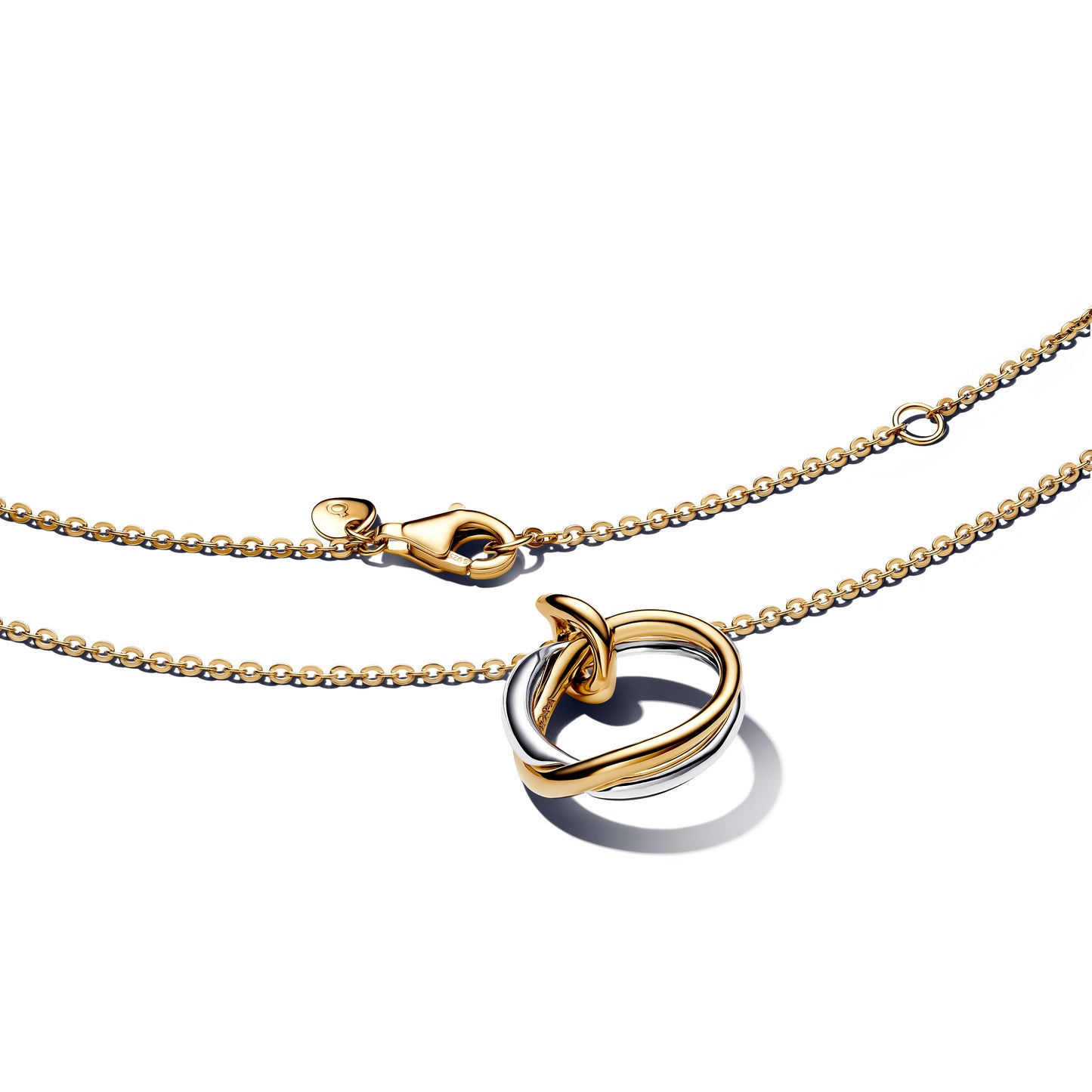 Organically Shaped Two-Tone Pendant Necklace Premium Fashion Jewelry Gift Collection