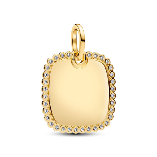 Engravable Square Tag Pendant Premium Fashion Jewelry Gift Collection