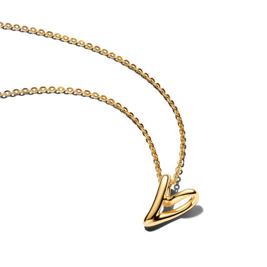 Organically Shaped Heart Small Pendant Necklace Premium Fashion Jewelry Gift Collection