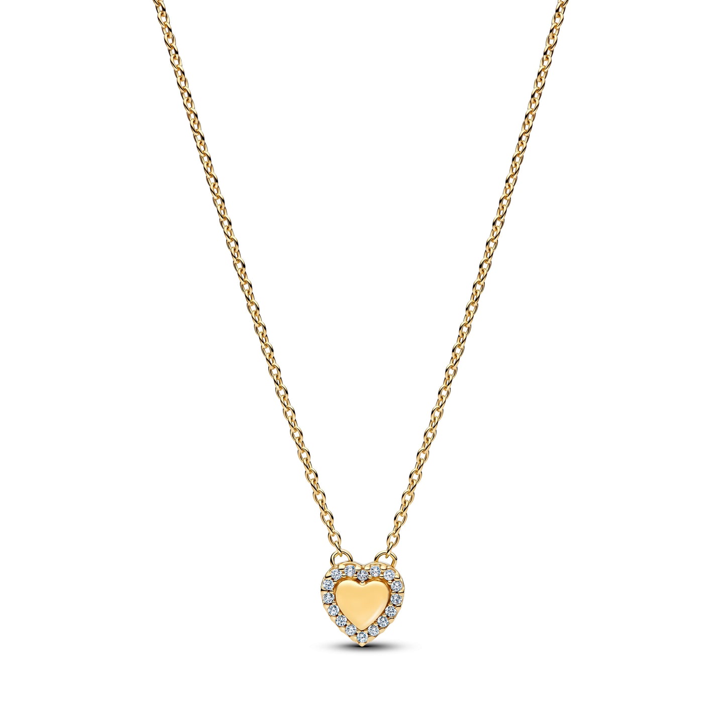 Engravable Heart Halo Collier Necklace Premium Fashion Jewelry Gift Collection